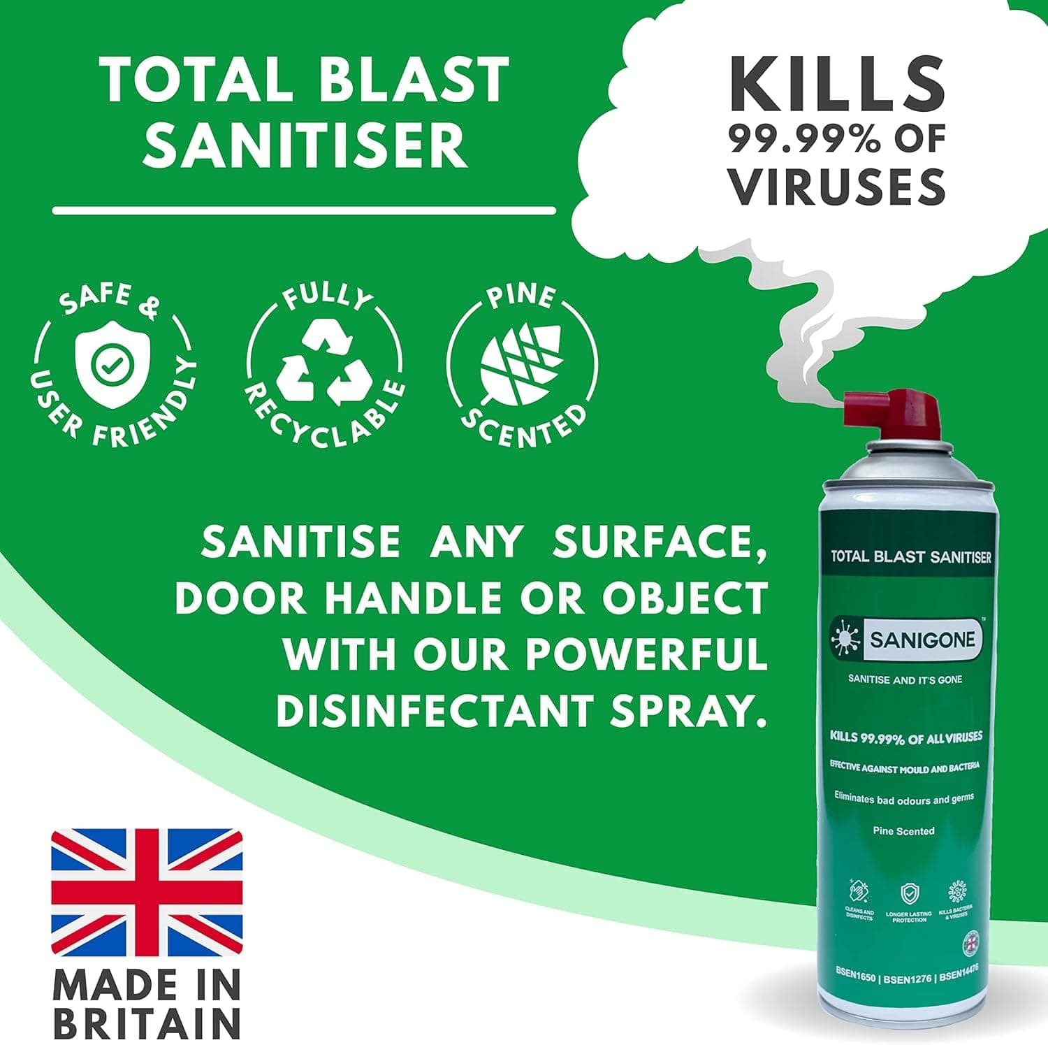 Sanigone Duo Pack — sanitises rooms and surfaces